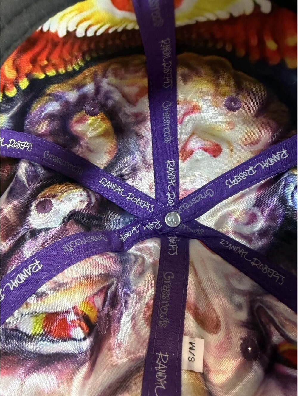 Grassroots California Randal Roberts Mandala Snapback Cap Hat Purple S/M Ltd Ed - Picture 8 of 8